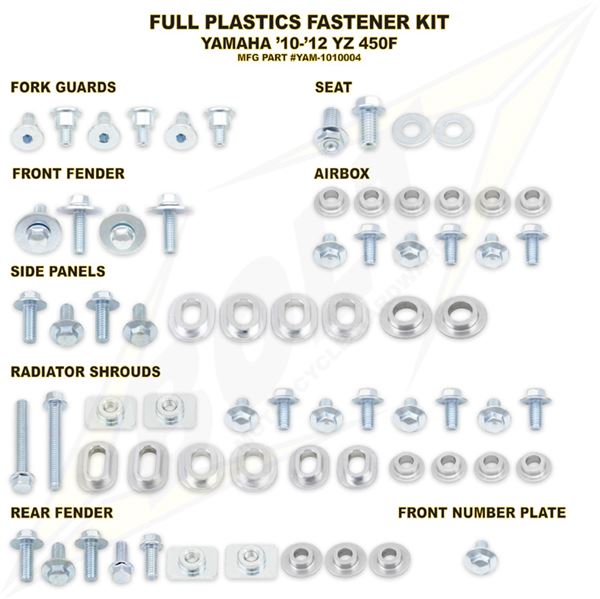 Afbeelding van Full Plastics Fastener Kit YZF 450 10-