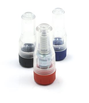Afbeeldingen van Spark Plug Protector D-Type clear/blue