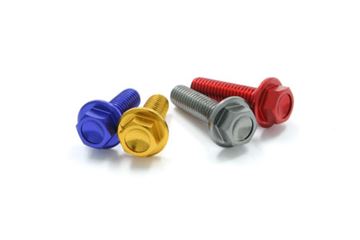 Afbeeldingen van Aluminum M6 Flange Bolts 35mm 4-pk blue