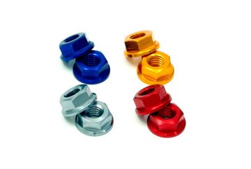 Afbeeldingen van Aluminum M6 Flange Nuts 4-pk gold