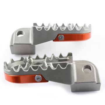 Afbeeldingen van 172610TMV Footpegs KTM Steel With Orange Aluminium U-plate