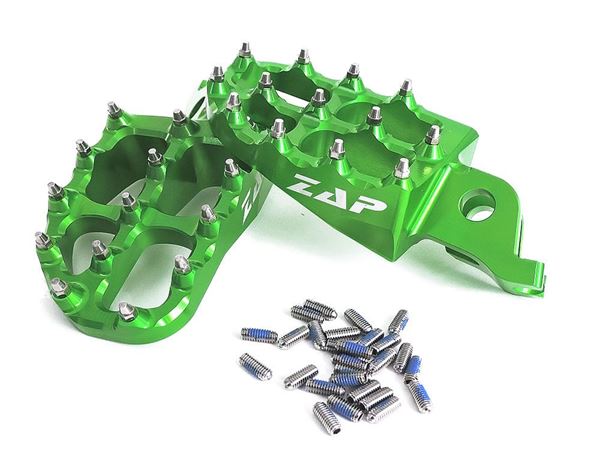 Afbeelding van ZAP E-Peg footpegs KXF 250 06- / 450 07- green