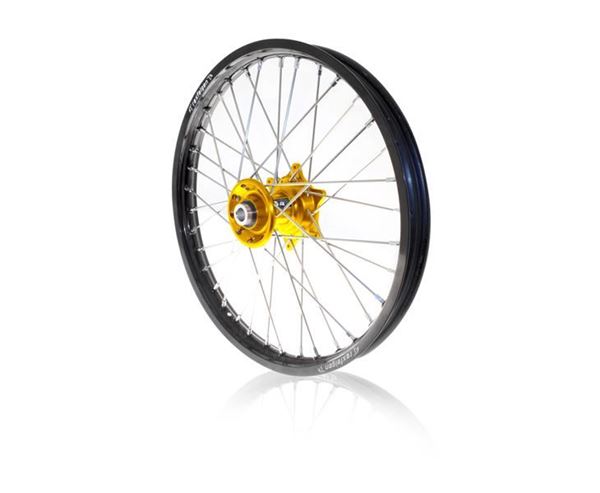 Afbeelding van ART complete front wheel RMZ250 07/17- RMZ450 05/17-  21x1.60 black rim/gold hub Suzuki RM-Z