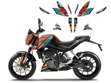 Afbeeldingen van DECAL KIT BLACKBIRD ONERACE KTM DUKE 125 '16