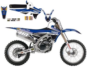 Afbeeldingen van DECAL KIT MET ZADELOVERTREK BLACKBIRD REPLICA 2016 YAMAHA YZ125/250 02-14 FACTORY RACING