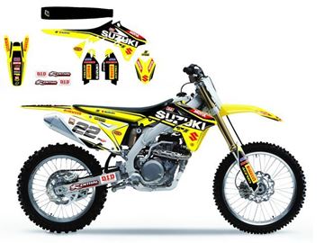 Afbeeldingen van DECAL KIT MET ZADELOVERTREK BLACKBIRD REPLICA 2016 SUZUKI RM-Z250 10-16 MXGP