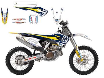 Afbeeldingen van DECAL KIT MET ZADELOVERTREK BLACKBIRD HUSQVARNA TC/TE/FC/FE 125 &+ 14-15 REPLICA RICCI RACING 2015