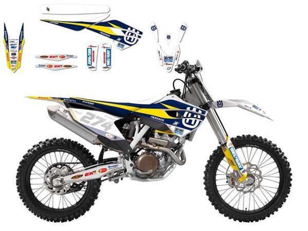 Afbeelding van DECAL KIT MET ZADELOVERTREK BLACKBIRD HUSQVARNA TC/TE/FC/FE 125 &+ 14-15 REPLICA RICCI RACING 2015