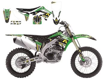 Afbeeldingen van GRAPHIC KIT+ZADELOVERTREK ARMA ENERGY KAWA KXF 450 09 - 11