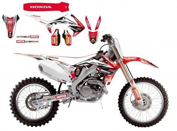 Afbeelding van GRAPHIC KIT+ZADELOVERTREK ARMA ENERGY HONDA CRF 250 R 04-09
