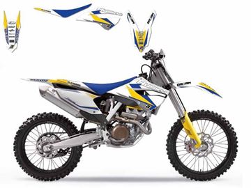 Afbeeldingen van GRAPHIC KIT+ZADELOVERTREK HUSQVARNA TC/TE-FC/FE 125&+ '14 DREAM GRAPHIC III