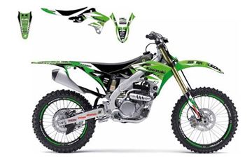 Afbeeldingen van GRAPHIC KIT+ZADELOVERTREK KAWA KXF450 09-11/DREAM GRAPHIC III