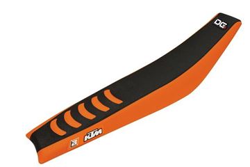 Afbeeldingen van ZADELOVERTREK BLACKBIRD DOUBLE GRIP3 KTM SX85 13-16 ZWART ORANJE