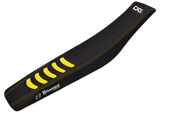 Afbeeldingen van ZADELOVERTREK BLACKBIRD DOUBLE GRIP3 HUSQVARNA TE-TC250/450/510 02-04 ZWART GEEL