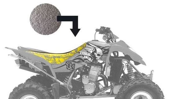 Afbeelding van ZADELOVERTREK SUZUKI LTZ400 03-10 GEEL TRIBAL SKULL II