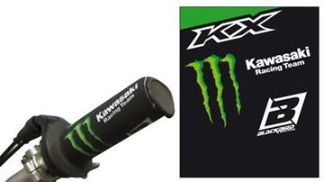 Afbeeldingen van Blackbird Kawasaki Monster Energy replica grip protection