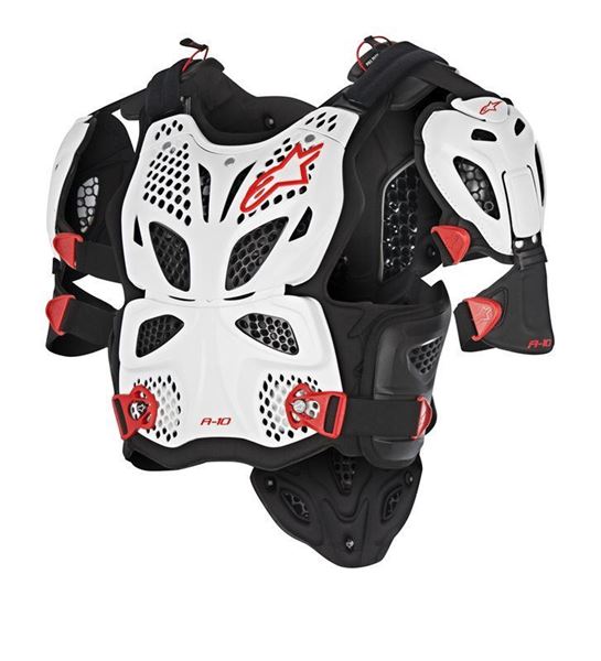 Afbeelding van A-10 Full Chest Protector - White/Black/Red - Alpinestars