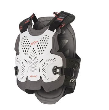 Afbeeldingen van A-4 Max Chest Protector - White/Red - Alpinestars