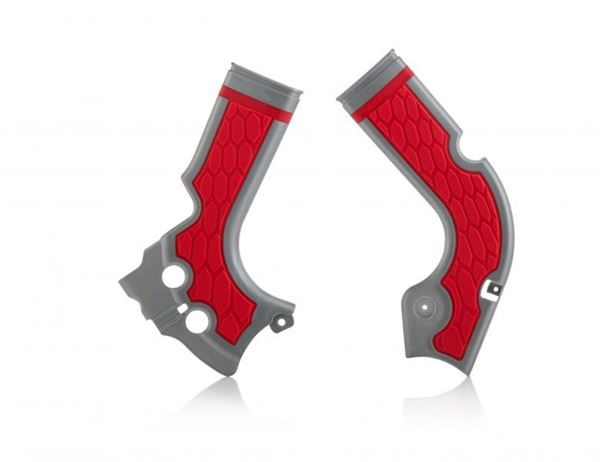 Afbeelding van FRAME PROTECTOR X-GRIP CRF 250 14/17 + 450 13/16 - SILVER/RED