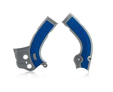 Afbeeldingen van FRAME PROTECTOR X-GRIP YZF 250 14-16 + 450 14-15 + WRF250 15/18 - SILVER/BLUE