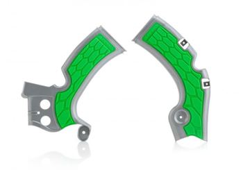 Afbeeldingen van FRAME PROTECTOR X-GRIP KAWASAKI KXF450 09/18 - SILVER/GREEN