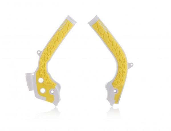 Afbeelding van FRAME PROTECTOR X-GRIP KTM SX-SXF 16/18 + EXC-EXCF 17/19 + HUSQVARNA FC-TC 16/18 + FE-TE 16/19 – WHITE/YELLOW