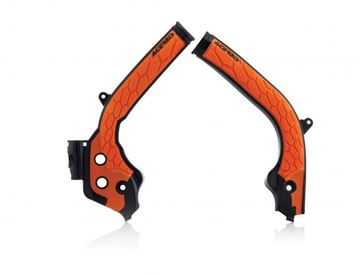 Afbeeldingen van FRAME PROTECTOR X-GRIP KTM SX-SXF 16/18 + EXC-EXCF 17/19 + HUSQVARNA FC-TC 16/18 + FE-TE 16/19 – BLACK/ORANGE